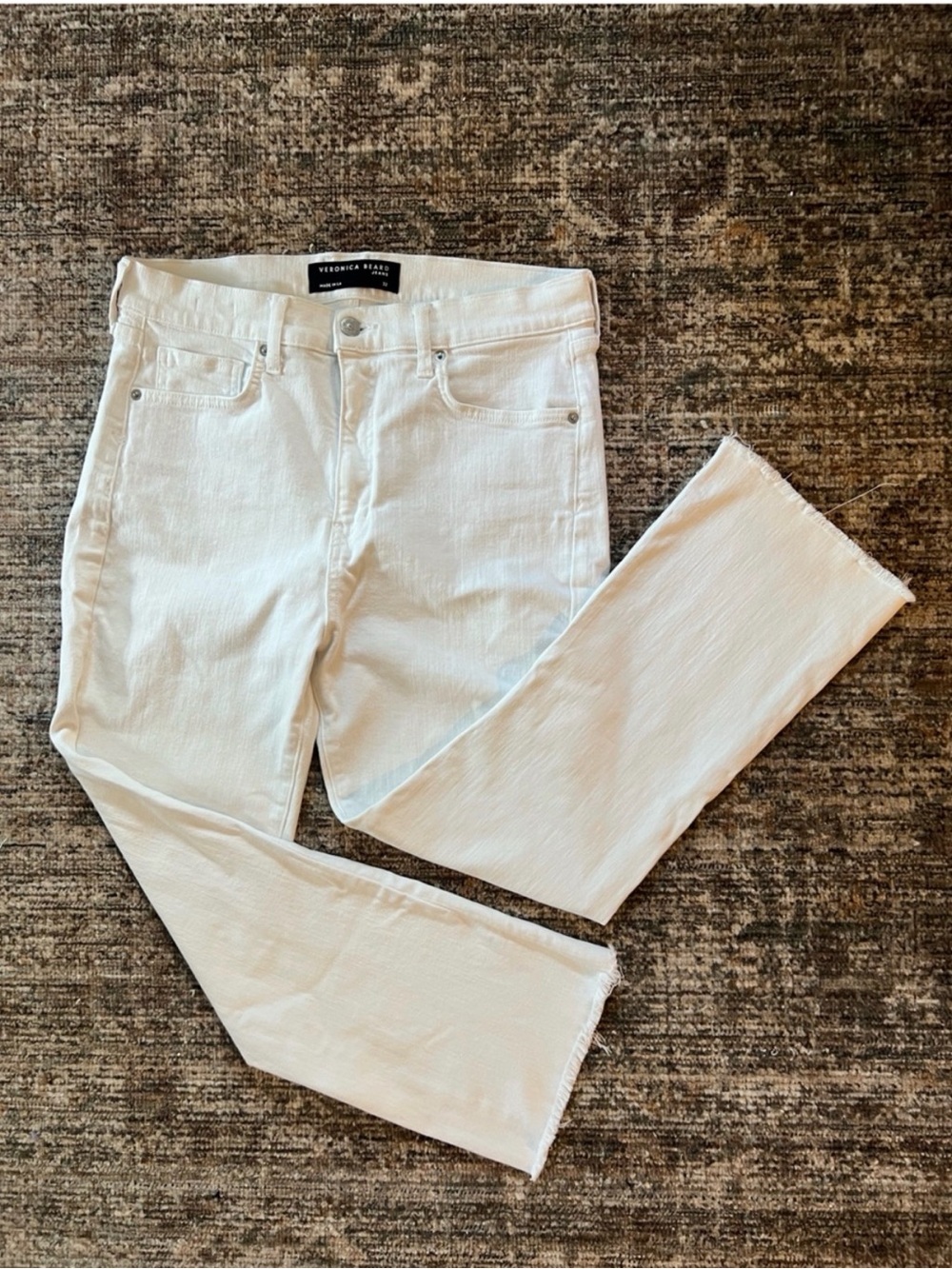 Veronica Beard  Carly High-Rise Stretch Kick-Flare Crop size 32